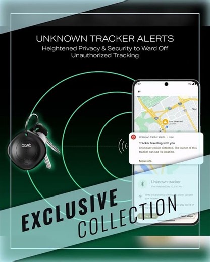 boAt Tag Bluetooth Item Finder for Android Devices, Google Find Hub App Support, 80dB Alarm, Addi...