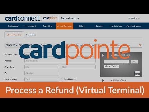 CardPointe Virtual Terminal - How To Process a Refund [full and/or partial]