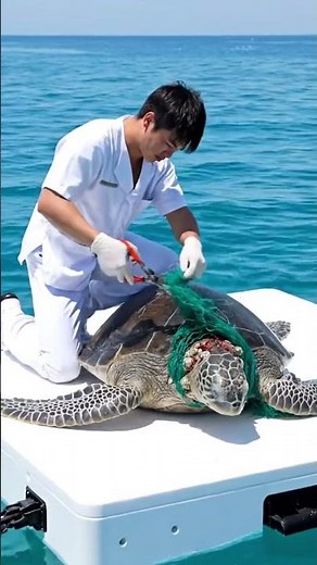 Turtle Rescue Mission 🐢 | Trapped Turtle Saved Underwater । Turtle