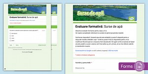 Clasa a III-a: Surse de apă – Evaluare formativă/ Temă pentru acasă