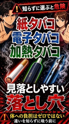 【加熱式や電子なら安心？紙タバコとの違いと知っておきたい健康リスク】◯