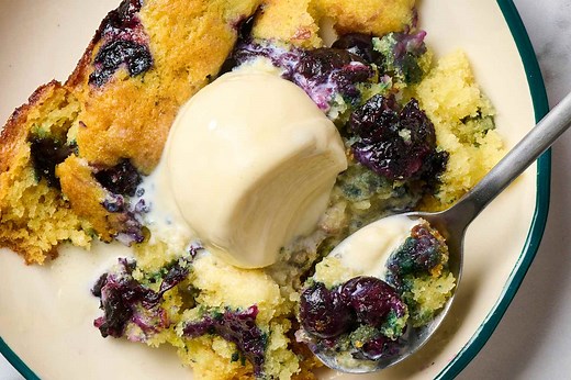 Lemon Blueberry Spoon Cake