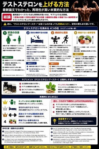 テストステロンを上げる最強の方法は「サプリ」じゃない。最新論文の結論