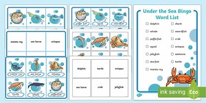 Under the Sea Themed Bingo and Lotto Game Pack