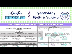 Writing and Simplifying Algebraic Expressions Guided Notes Lesson | 6th Grade Math