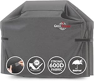 Heavy Duty BBQ Grill Cover for Outdoor Grill, 60 Inch – Waterproof, Weather Resistant, UV & Fade Resistant with Adjustable Straps – Gas Grill Cover for Weber, Charbroil, etc. Charcoal