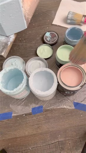 @weatheredheartsdesign using @diypaintbydebisdesigndiary to create this cotton candy skies dream dresser! The colors she used in DIY paint was Cowgirl Coral, Petticoat Pink, Prom Queen, Mint Chip, Vintage Linen, and clear wax, all which make a beautiful outcome! 🤩💕 #debisdesigndiary #diypaint #diy | Debi's Design Diary