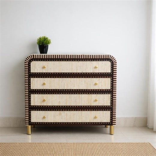 Handmade Bone Inlay 4-drawer Chest | Modern Wood Dresser - Etsy