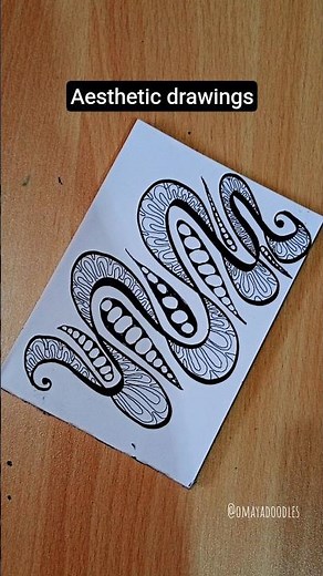 Day 623||Satisfying Snake Doodle Pattern 🐍 | Relaxing Line Art #zentangle #doodleart #omayadoodles
