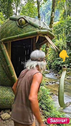 Inside the Secret Bamboo Python Mansion 🎋 #bamboohouse #shorts