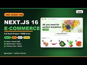 Build a Full Stack E-Commerce App with Next.js 16, React 19 & Sanity (FREE Code)