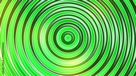 Vibrant Green Concentric Circles Motion Background Loop – Abstract Radial Ripple Animation with Glowing Spiral Rings for Technology Presentation, Music Visualizer, Corporate Intro, Event Screen