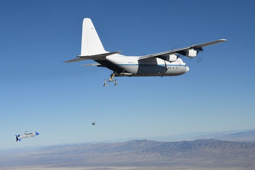 C-130 Catches an X-61 Gremlins Vehicle in Airborne Recovery Test | Air & Space Forces Magazine