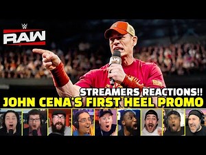 John Cena's First Heel Promo Youtubers Reactions Compilation | WWE RAW 2025