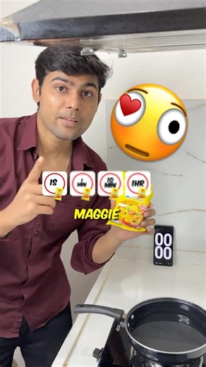 1 Second Vs 1 Hour Maggie! #shorts #foodie #challenge #cooking