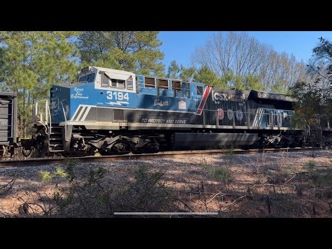 CSX 3194 “Honoring of our Law Enforcement” trails on L630 into Savannah. 2/7/2026 12:51 PM