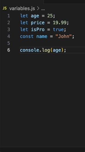 JavaScript Variables (Beginner) — let vs const
