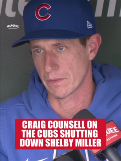 Craig Counsell speaks on the Cubs' decision to shut down Shelby Miller for the season. #cubs #watchmarquee #mlb #injuryreport