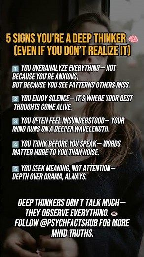 5 signs you’re a deep thinker 🧠
