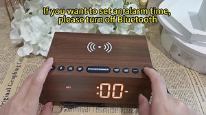 Mutilfunctional Bluetooth Speaker, Wooden LED Alarm Clock With FM Radio, 10W Fast Wireless Charger With Night Light, Mothers Father Day Gift - Etsy