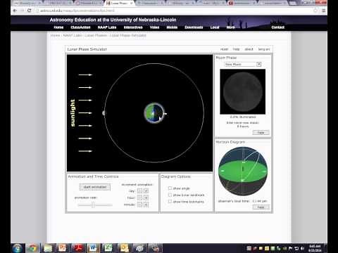 PHY1114 -- Lunar phase simulator (Module 3 lab activity) video tutorial