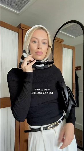 How to wear silk scarf on head 🤍 #silkscarfstyles #fashiontips #stylingtips #styleinspo