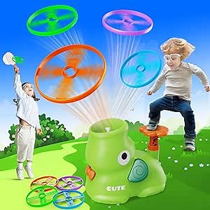 CPSYUB Outdoor Stomp Flying Disc Launcher Toys for Kids Ages 3 4 5 6 7 8 9 10, Elephant Butterfly Catching Game, Outside Yard Activities Chasing Toy, Outdoor Birthday for 3-8 Year Old Boys Girls