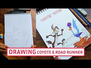 How to draw Coyote & Road Runner | Step by step | Drawing Tutorial for beginners | Looney Tunes