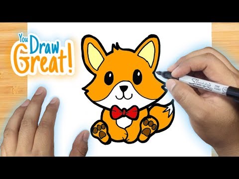 How to draw a cute little fox Step by Step | Easy Real-Time