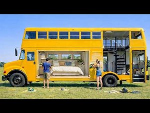 This man is transforming an old school bus into a $90,000 luxury camper in just six months!