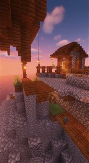Minecraft Sunset Cliffside Ambience 🌅 | Relaxing 4K Loop + Positive Quotes | Satisfying Short