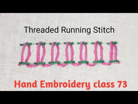 Threaded Running Stitch | Hand Embroidery Design For Beginners |