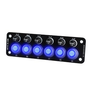 [Hot Item] Wholesale Automotive B2b 12V-24V Overcurrent Protection 6 Rocker Switch Panel