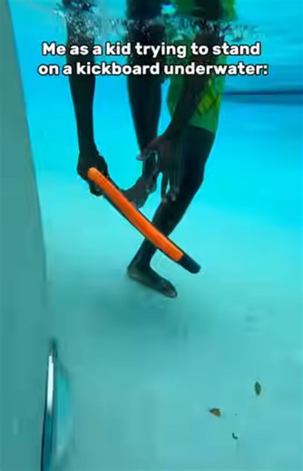POV: Me as a kid trying to stand on a kickboard underwater