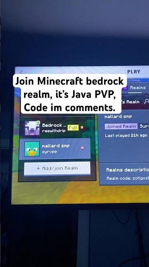 Bedrock Realm with Java pvp #minecraft #mcbe #javapvp #minecraftbedrock
