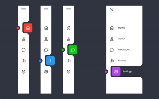 使用HTML、CSS 和Javascript创建独具创意的侧边栏菜单