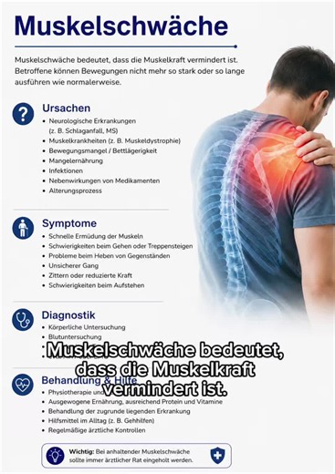 Muskelschwäche einfach erklärt – 70 Sekunden Übersicht