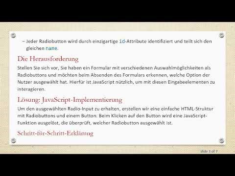 Wie man die Ausgewählte Option in einer Gruppe von Radio-Inputs mit JavaScript erhält
