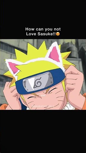 Sasuke with cat ears😂