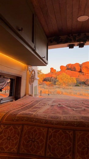 Devils Marbles (Karlu Karlu) is the perfect overnight camping stop when travelling the Explorer’s Way. The campground is located right in the heart of this remarkable landscape, with a variety of walking trails that allow visitors to explore and appreciate the site’s unique geological formations. Stay to watch the sunrise or sunset as the granite boulders glow with colour, then continue your journey rested and inspired. 🎥 credits: Tourism NT | Visit Central Australia