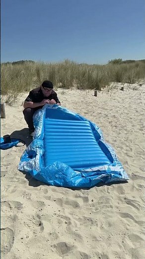 Charmofun große Luftmatratze, 210X155cm Doppelter aufblasbarer Sonnenpool am Strand aufpusten
