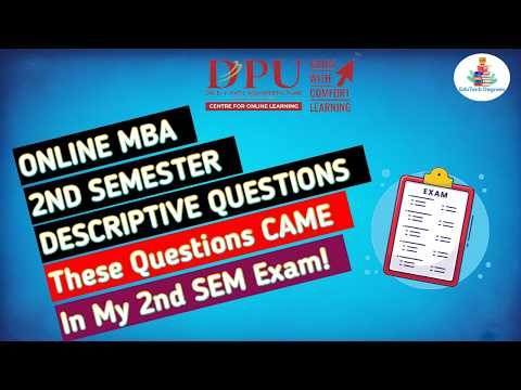 DR. D. Y. PATIL ONLINE MBA | SEMESTER 2 DESCRIPTIVE QUESTIONS | #dypatiluniversity #dpu #dypatil