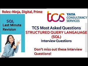 TCS Most asked SQL questions || SQL Interview Questions | TCS NQT 2025 #trending #youtubevideo