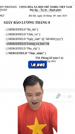 Trả lời @anhhaioi1208 Cách định dạng số tiền trong mail merge từ excel sang word #phongexcel #LearnOnTikTok #xemngaymeohay #thanhcongnghe