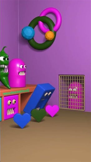 Pacman eats colorful hearts and changes col wait till the end. 💞❤️