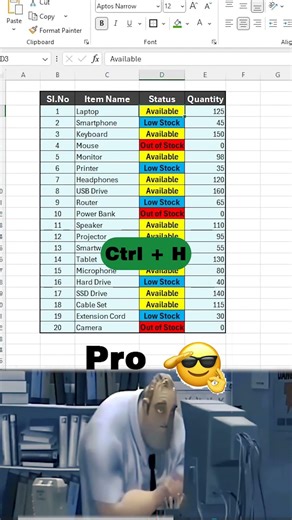 Replace ONLY Yellow Cells in Excel! 🔥 #shorts