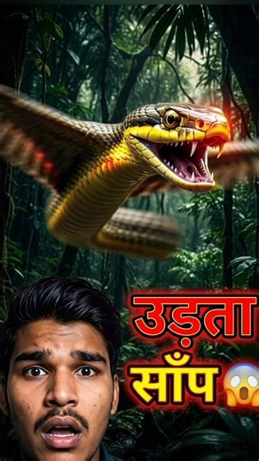 ये साँप जमीन पर नहीं… हवा में चलता है! 😳#FlyingSnake#Chrysopelea#AmazingFacts#DangerousAnimals