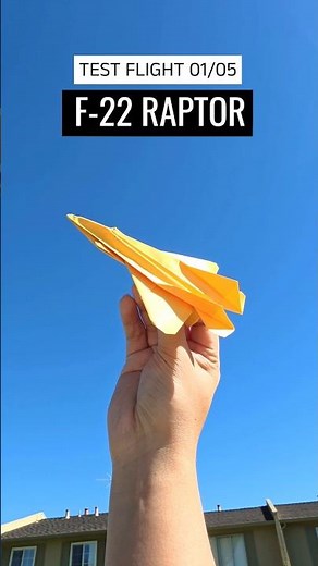 [Test Flight 01] F-22 Raptor Paper Airplane: Landing Test
