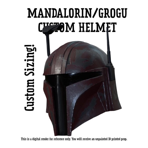 Custom Mandalorian Grogu Helmet, Custom 3D Printed Cosplay Prop Helmet, Custom Sized Mandalorian Armor, the Mandalorian, Fett - Etsy