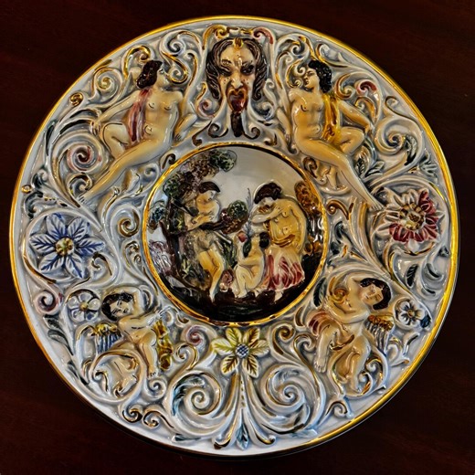 Buy Capodimonte Porcelain Bowl: Mythological Cherub Relief, Made in Italy Online in India - Etsy